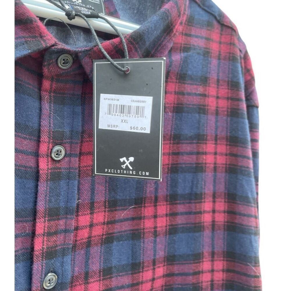 Men’s Big & Tall PX Premium Flannel Button Down Shirt Size 2XL - Picture 8 of 8